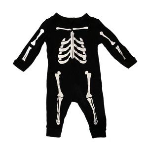 3-6m Baby Skeleton X-Ray Playsuit Jumpsuit Footless Romper Halloween Costume 6m